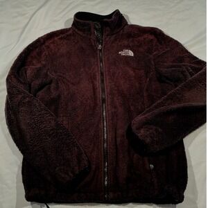 The North Face Osito Full Zip Fleece Jacket Burgundy Women Small High Pile Soft